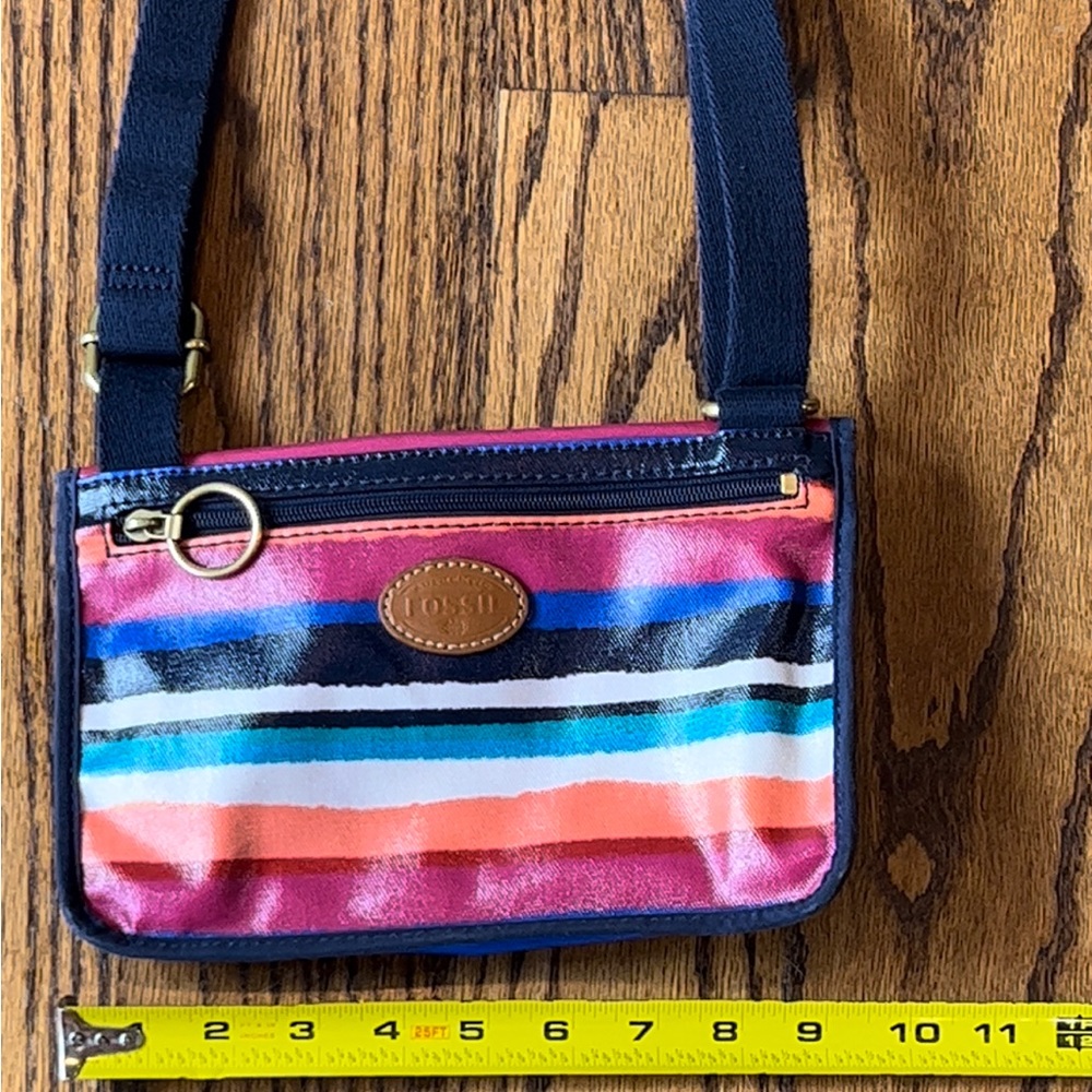 Fossil Coated Canvas Multi Striped Flap Closure C… - image 6